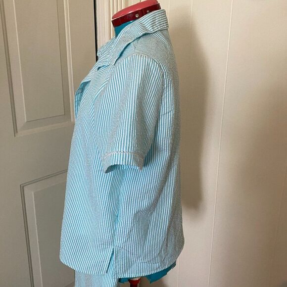 Alfred Dunner 2 Pc Pinstripe Short Sleeve Top & Capri Women Size LP - Picture 4 of 12